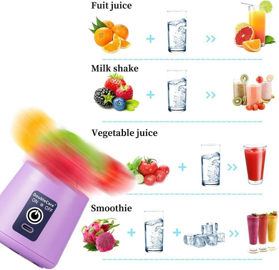 Rechargeable Mini Blender Purple ABS Portable