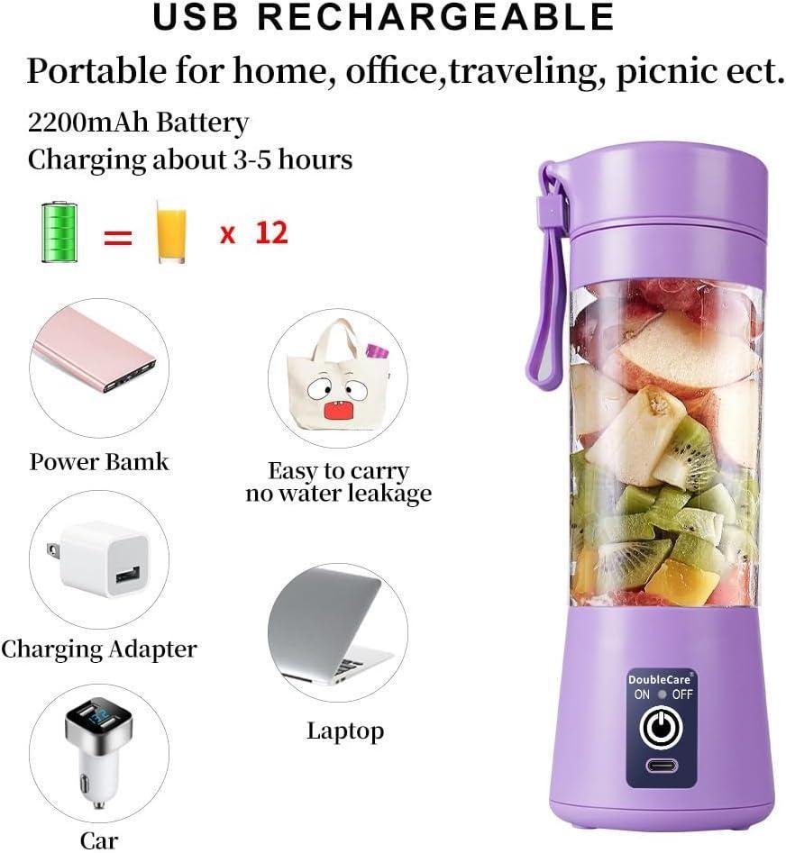 Rechargeable Mini Blender Purple ABS Portable