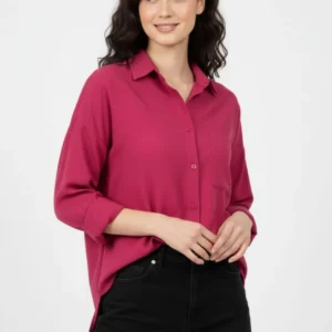 Women’s Pink Silk Button Down Shirt Medium to Large