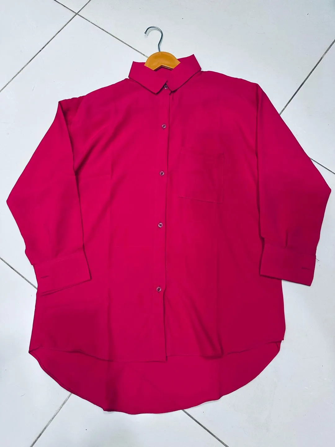 Women's Pink Silk Button Down Shirt Medium to Large