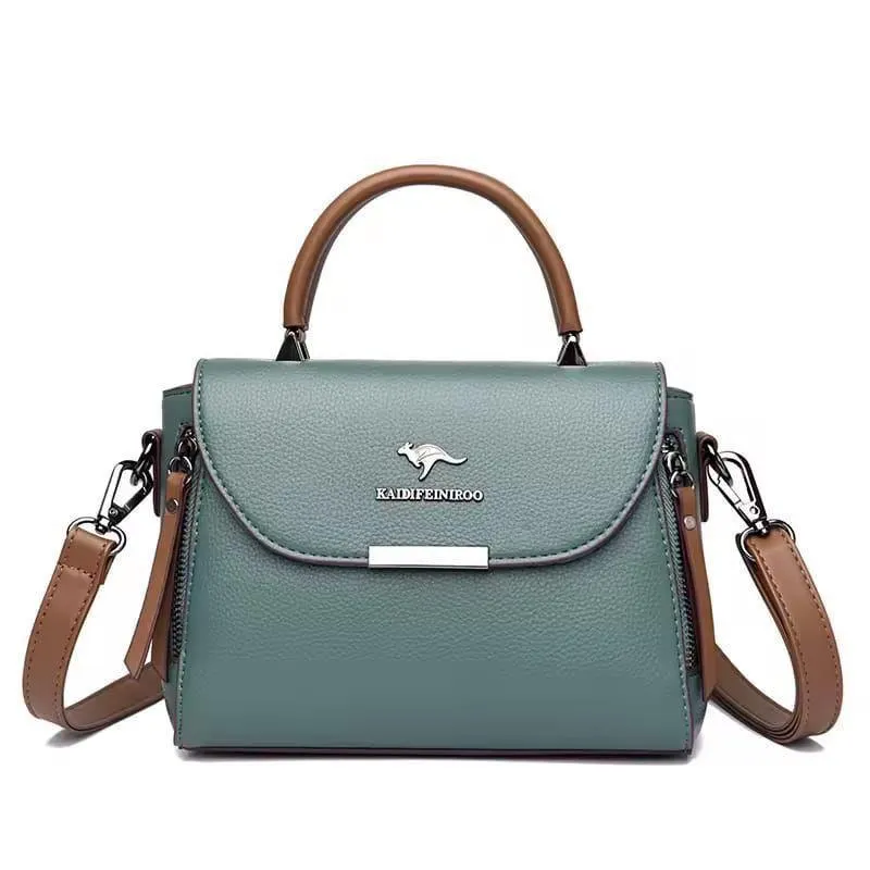 Women's Leather Crossbody Bag Maroon Black Blue Green Mustard Pink Medium