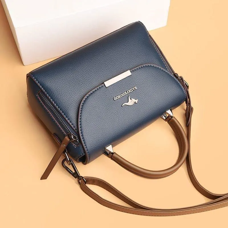 Women's Leather Crossbody Bag Maroon Black Blue Green Mustard Pink Medium