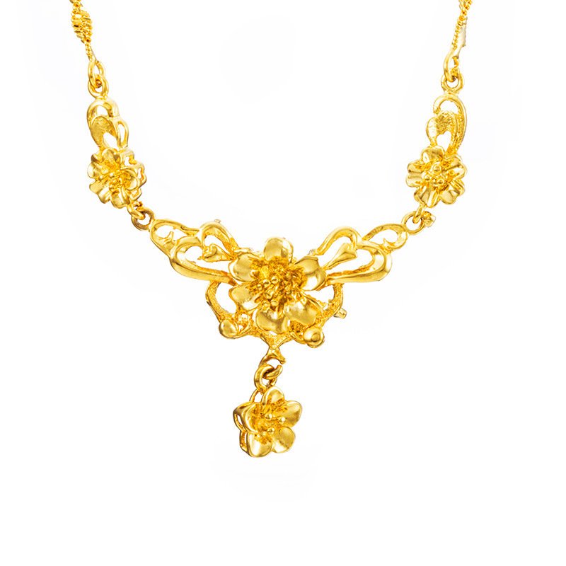 Gold Flower Necklace for Women Wedding Collarbone Chain