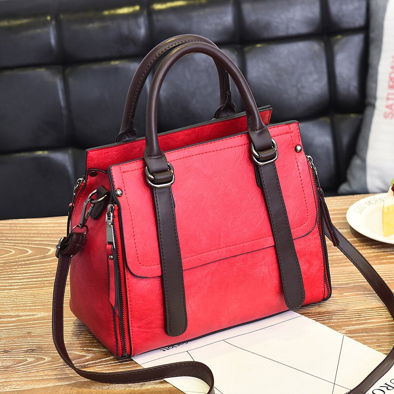 Trendy Orange Boston Handbag for Women