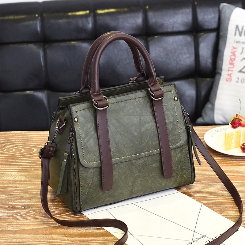 Trendy Orange Boston Handbag for Women