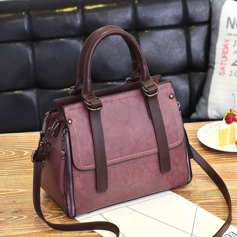 Trendy Orange Boston Handbag for Women