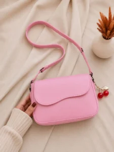 Girls leather plain purse