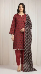 3 pcs women's suit unstitched printed suit