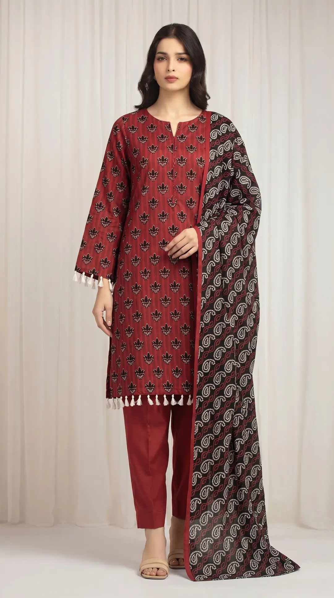 3 pcs women's suit unstitched printed suit